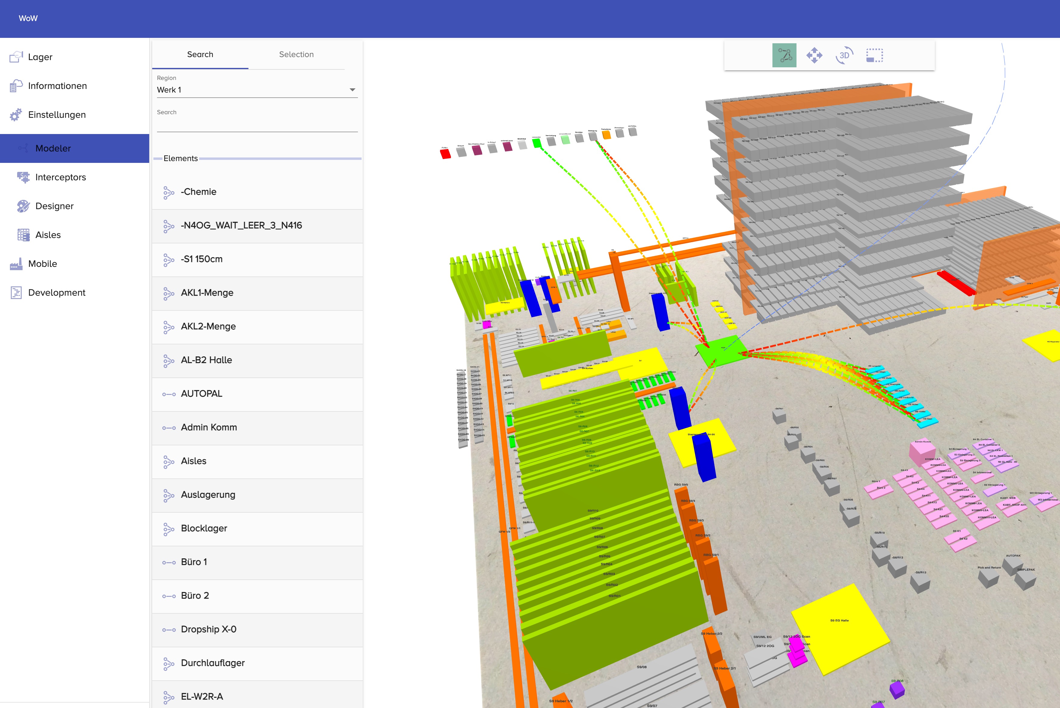 Complex warehouse layout